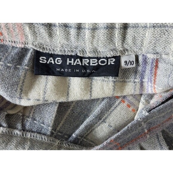 VTG 70s Wool Blend Grey Pink Plaid Tweed Midi Secretary Academia Librarian Skirt - Picture 8 of 8